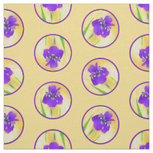 Tecido Arte Original Da Flor De Íris Com Manteiga Roxa