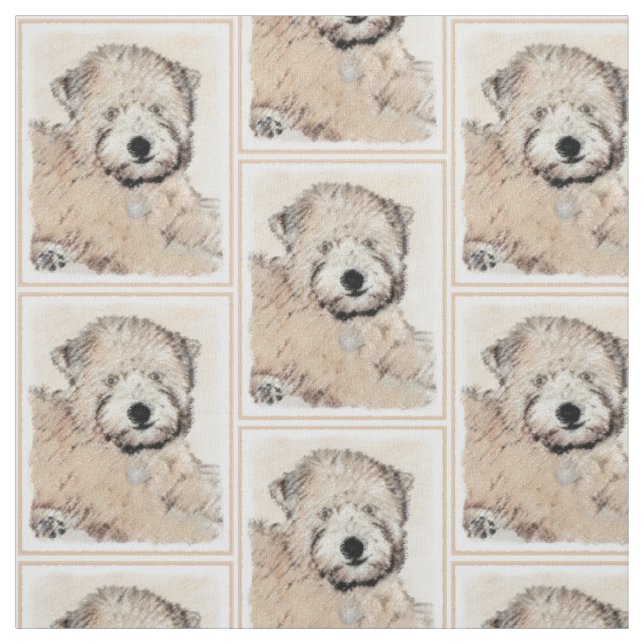 Tecido Arte original de pintura terrier com revestimento  (Modelo)