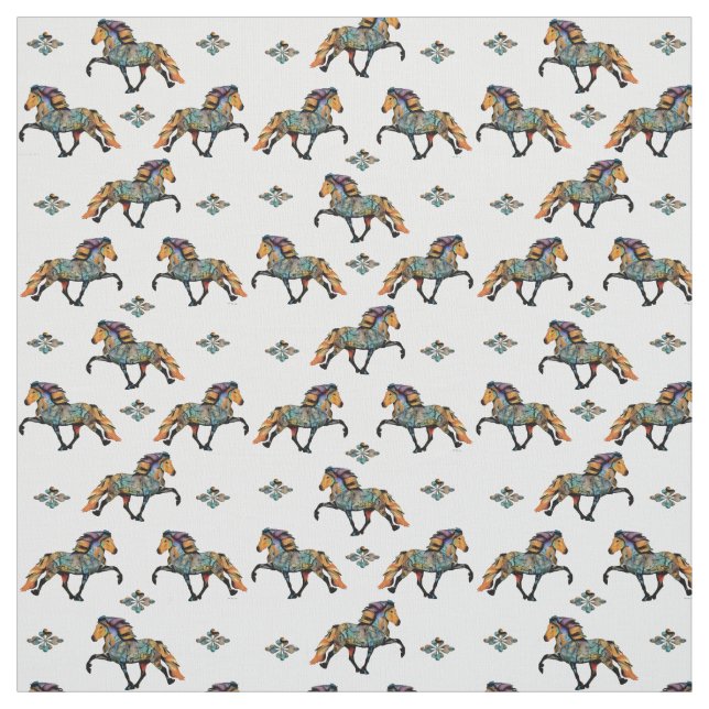 Tecido Arte Pop de Cavalo Islandês (Modelo)