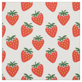 Tecido Arte Popular Dispersão de Morango em Vermelho e Ve
