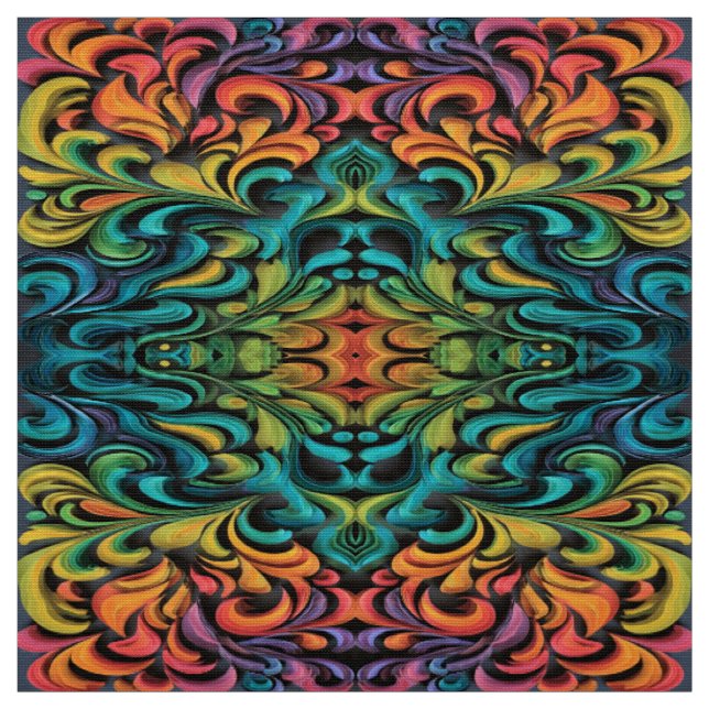 Tecido Arte Vibrante de Redemoinho Multicolorido (Modelo)
