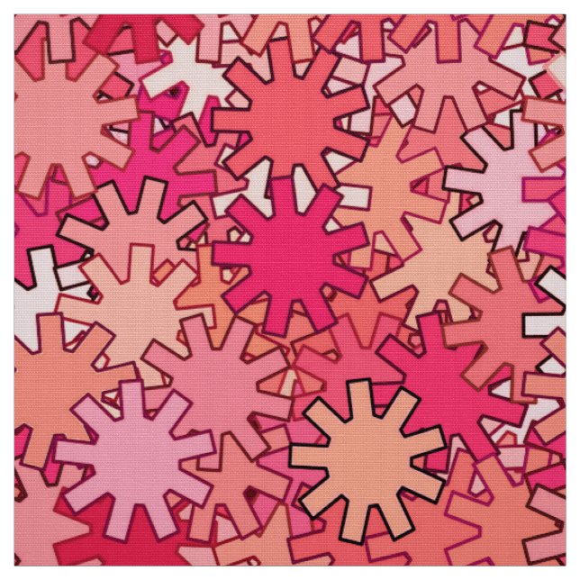 Tecido Artes Geométricas Modernas, Rosa de Coral e Pêsseg (Modelo)