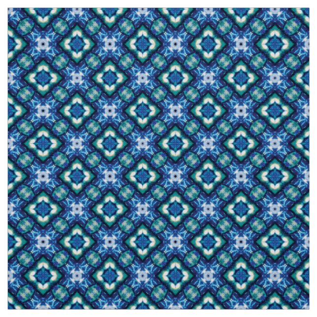 Tecido Artesanatos de empacotamento azul branco Glitch2 T (Modelo)