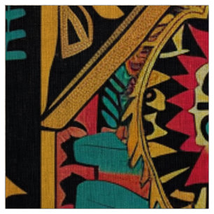 Tecido Artístico "Aztec Dream" de Teal Vibrante