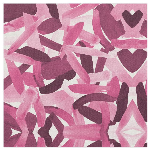 Tecido Artsy Girly Pink Burgundy Collage (Detalhe)
