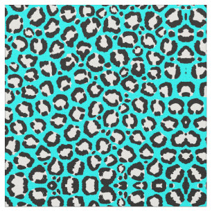 Tecido Artsy Modern Cyan Blue Leopard Animal Print