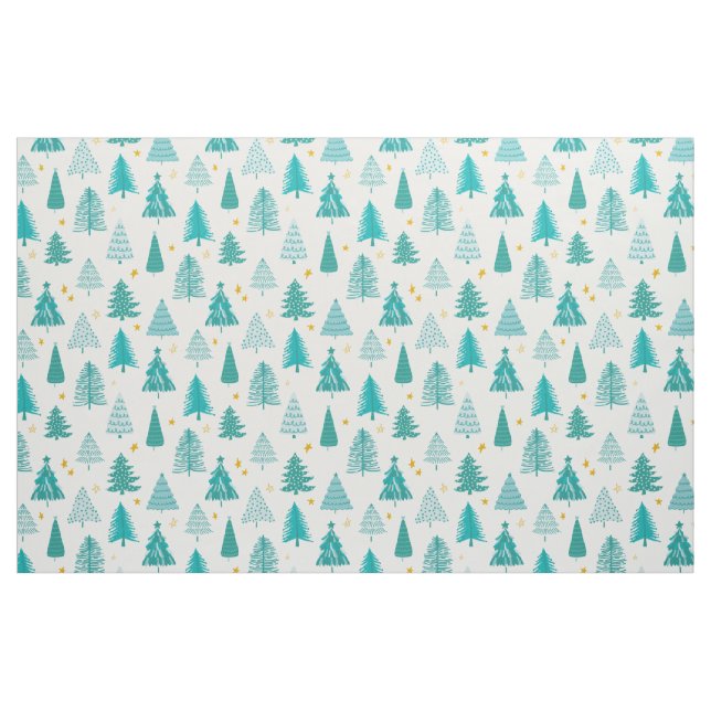 Tecido Árvore de Natal da Floresta de inverno de Teto Ver (Fat Quarter)