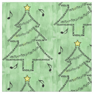 Tecido Árvore de Natal de texto de violino