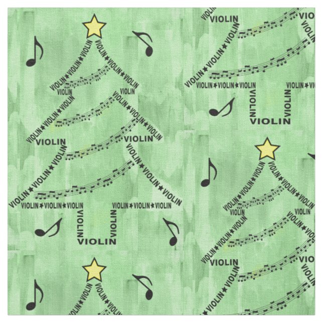Tecido Árvore de Natal de texto de violino (Detalhe)