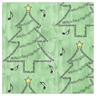 Tecido Árvore de Natal de Texto Violino