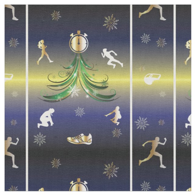 Tecido Árvore de Natal em Pista - Raparigas Correndo (Detalhe)