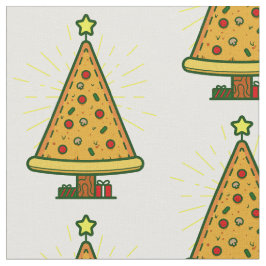 Tecido árvore de natal feia de pizza
