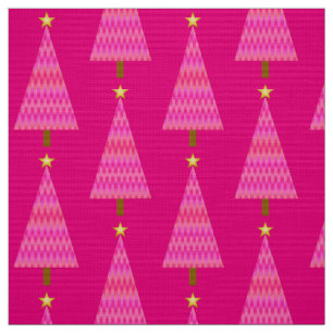 Tecido Árvore de Natal moderna cor-de-rosa coral de Ombr