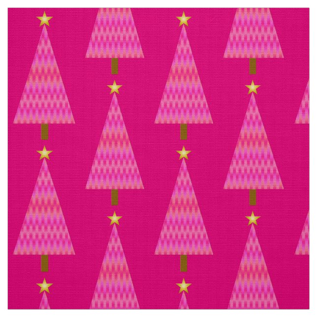 Tecido Árvore de Natal moderna do Coral Pink Ombre (Modelo)