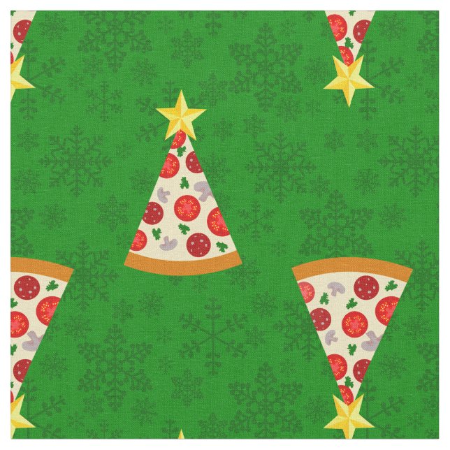 Tecido árvore de natal pizza de natal feia engraçada ital (Detalhe)
