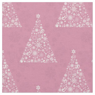 Tecido árvore de natal rosa