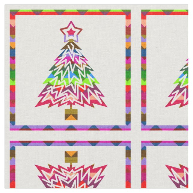 Tecido Árvores de Natal Multicolores #3 (Detalhe)