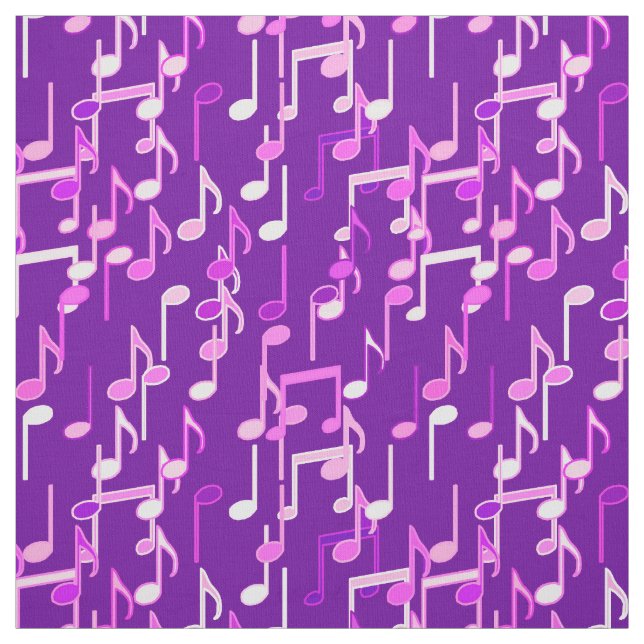 Tecido As notas musicais imprimem - o roxo violeta, multi (Modelo)