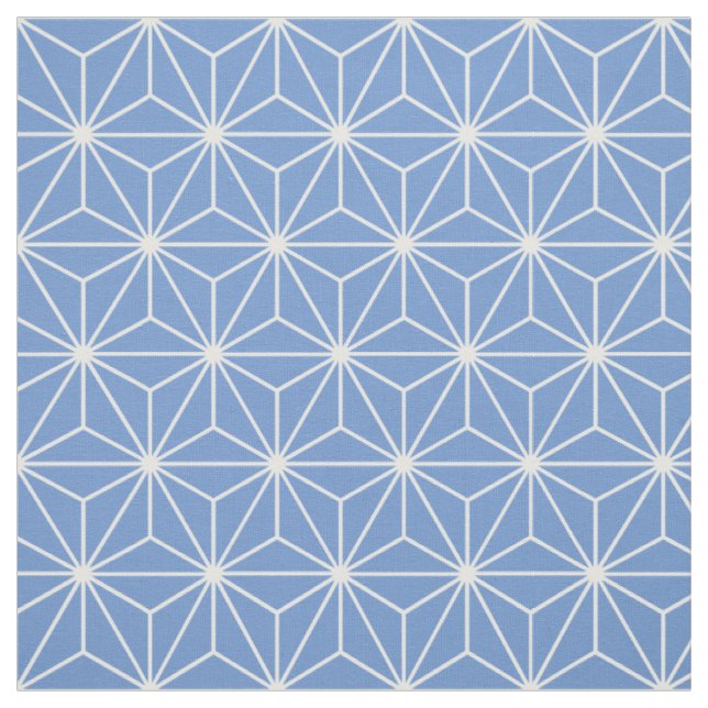 Tecido Asanoha - Estrelas Geométricas Azul (Modelo)