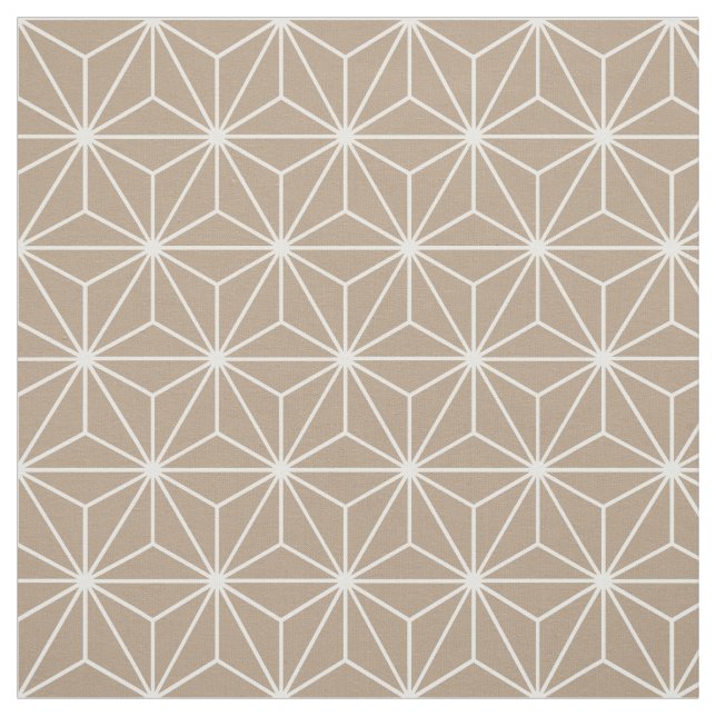 Tecido Asanoha Geométrica Stars Natural Light Brown (Modelo)