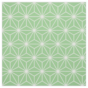 Tecido Asanoha Geométrico Stars Sage Green