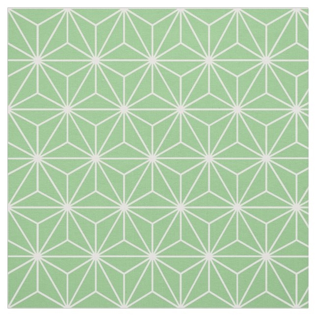 Tecido Asanoha Geométrico Stars Sage Green (Modelo)