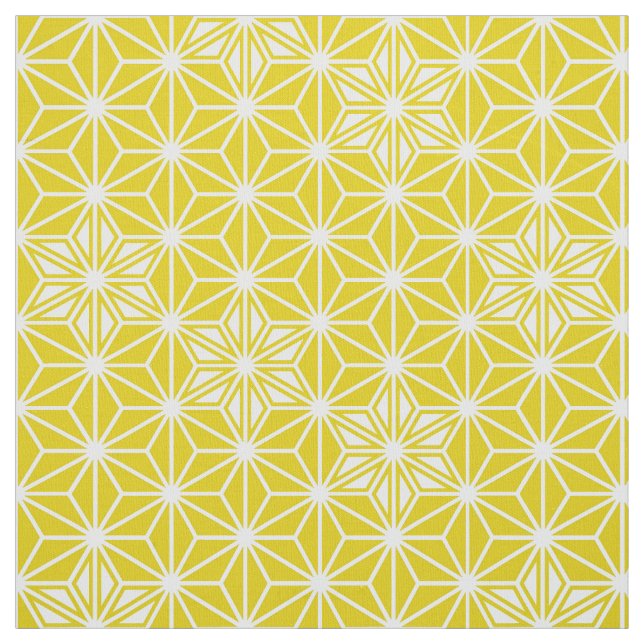 Tecido Asanoha ou padrão estelar japonês, amarelo e branc (Modelo)
