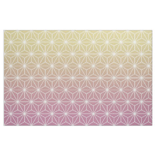 Tecido Asanoha rosa e amarela (grande escala)