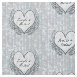 Tecido Asas & coração de prata personalizados do anjo