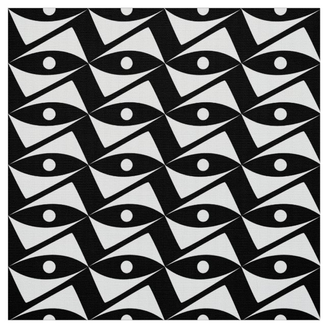 Tecido Asas Delta do Século médio - branco e preto (Modelo)