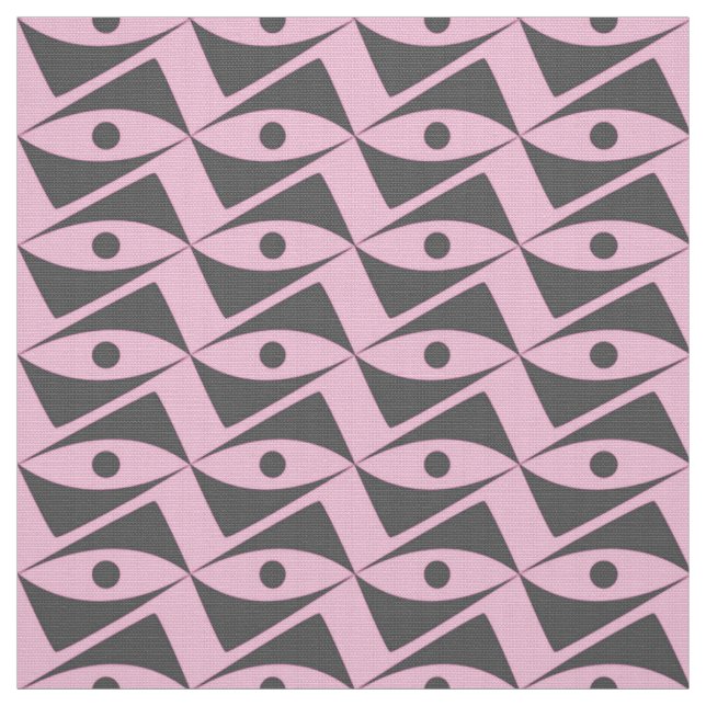 Tecido Asas Delta do Século médio - cinzas e rosa (Modelo)