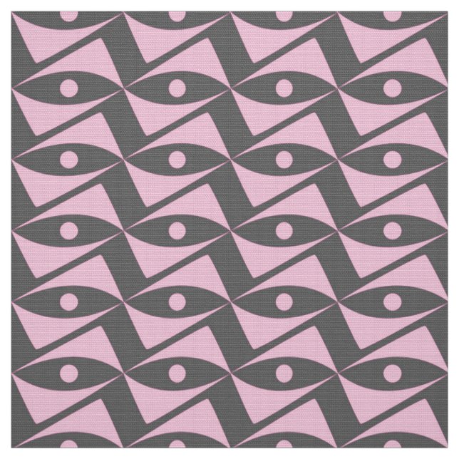 Tecido Asas Delta do Século médio - rosa e cinzas (Modelo)