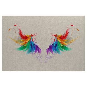 Tecido Asas Fluffy Rainbow