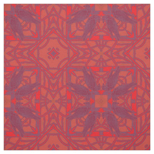 Tecido Assassinato Roxo Vermelho De Crows Kaleidoscope (Modelo)