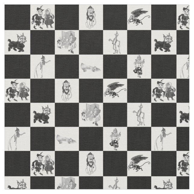 Tecido Assistente de OZ na Desktop Board de Preto e Branc (Detalhe)