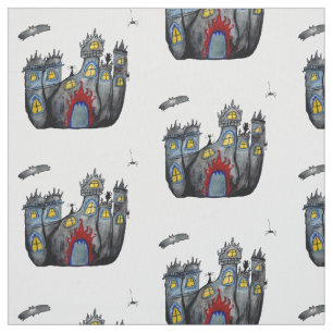 Tecido assustador do castelo do Dia das Bruxas