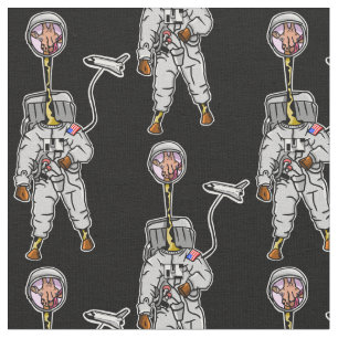 Tecido Astronauta girafa engraçada