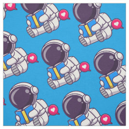 Tecido Astronauta lendo livro crianças bonitinhas