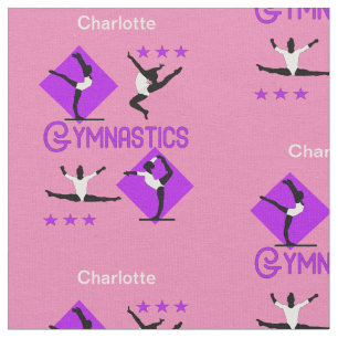 Tecido Atletas Gymnastic Púrpura Rosa Personalizados