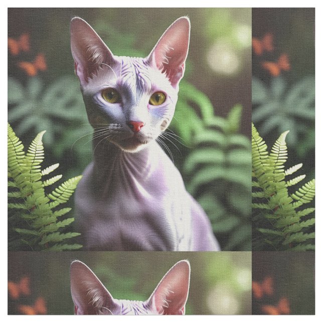 Tecido "Atum o Gato Sem Cabelo: Sleek e Silky" (Detalhe)