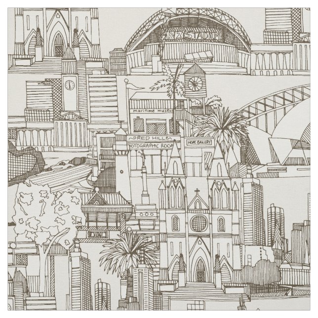 Tecido Australia toile de jouy tea strong white (Modelo)