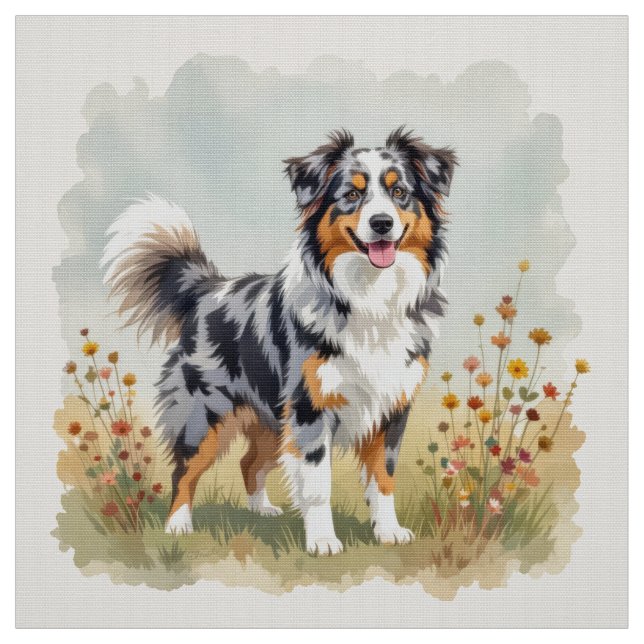 Tecido Australian Shepherd Dog Merle Long Tail (Modelo)