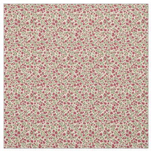 Tecido Autêntico Sprig Floral Burgundy Atenuado dos Anos 