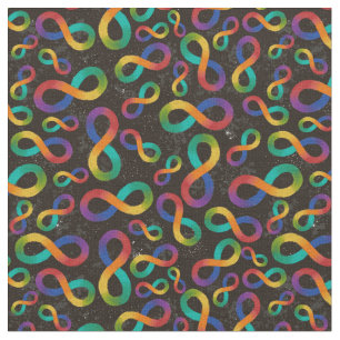 Tecido Autismo Consciência Aceitação Infinity Loop Arco-Í