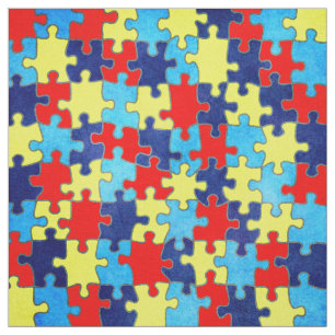 Tecido Autismo Quebra-cabeça de consciência por Shirley T