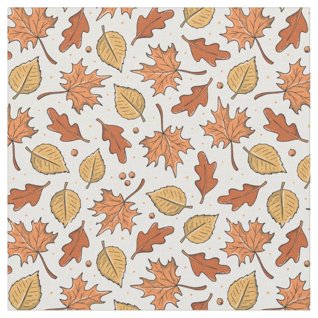 Tecido Autumn Leaves and Acorns Pattern (Detalhe)