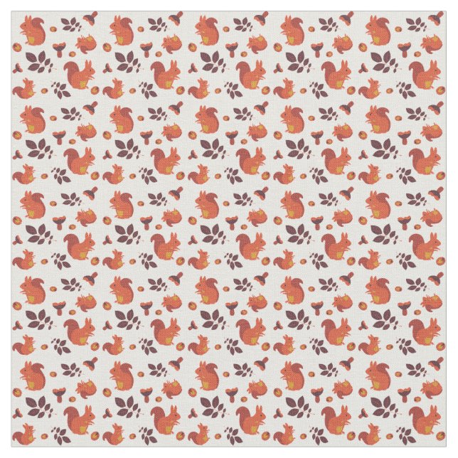Tecido Autumn Squirrel Acorn Cotton (Detalhe)