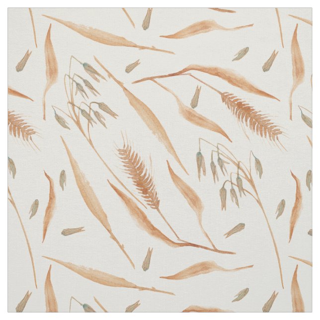 Tecido Autumn Wheat Cerein Botany Watercolor (Modelo)