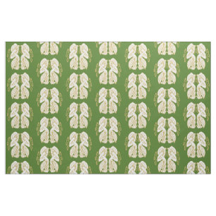 Tecido Aves Célticas Douradas e Brancas