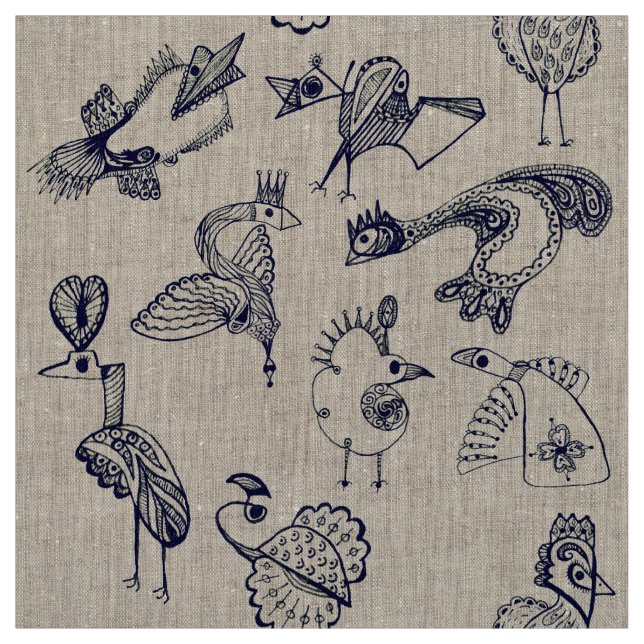 Tecido Aves fabulosas (Modelo)